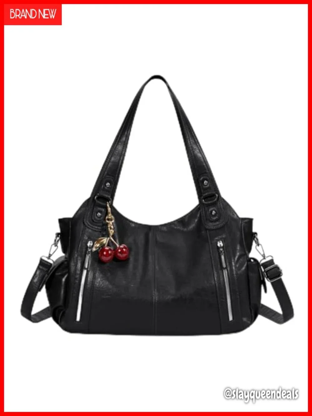 Slouchy Hobo Bag Faux Leather Shoulder Purse Crossbody Tote Y2k